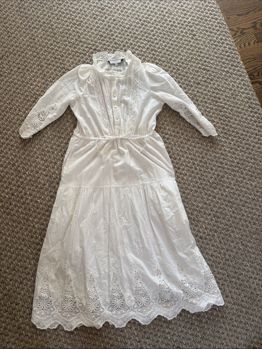 White Lace Trim Hunter Bell Dress